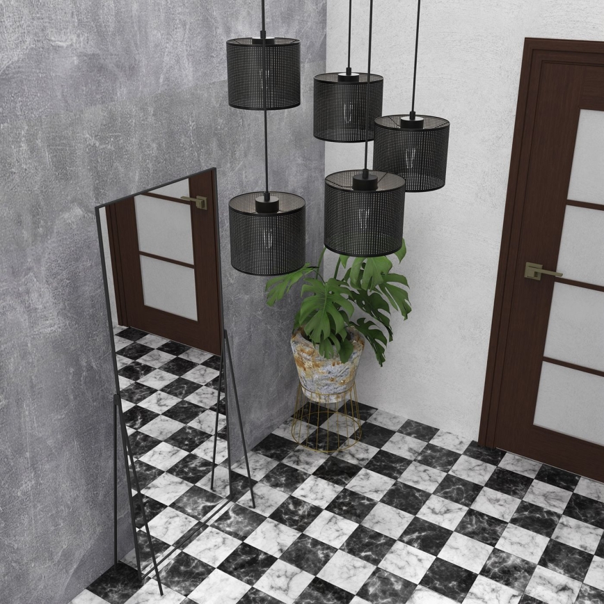 Lampadario a sospensione con filo LOFT SHADE 5xE27/60W/230V nero