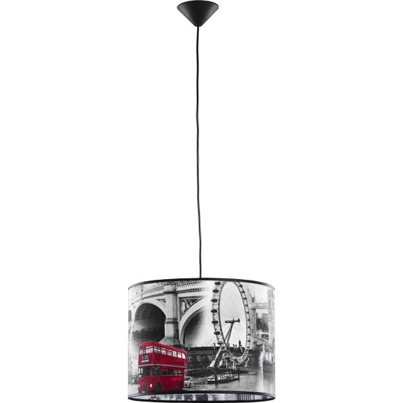 Lampadario a sospensione con filo LONDON 1xE27/15W/230V grigio