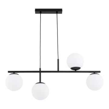 Lampadario a sospensione con filo LUNA 4xE14/10W/230V nero