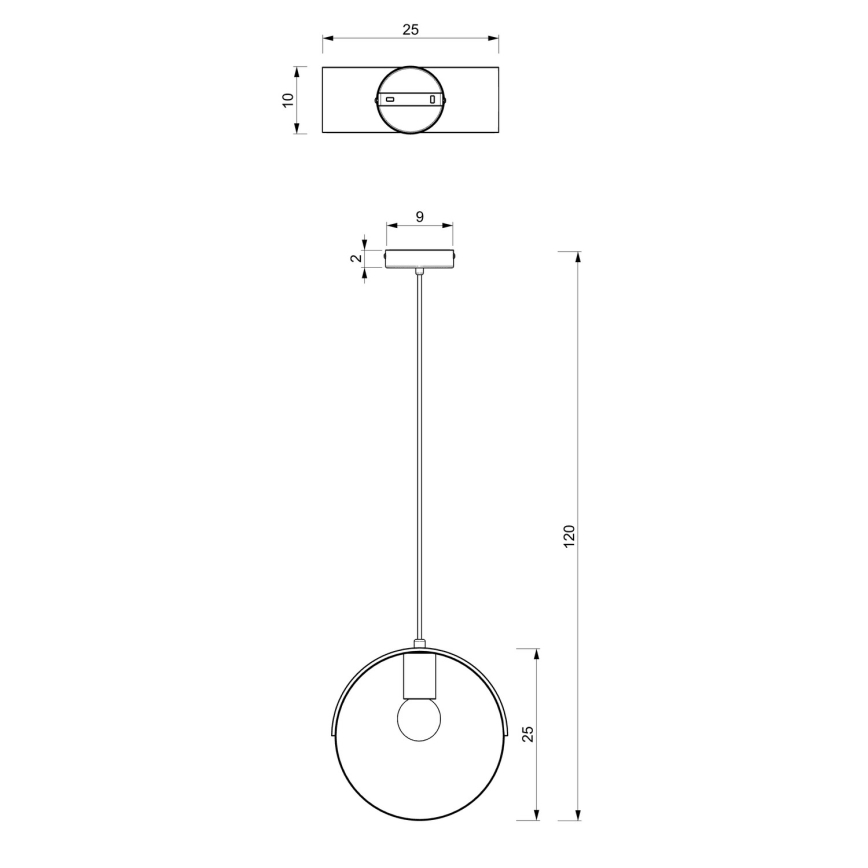 Lampadario a sospensione con filo MALM 1xE27/60W/230V
