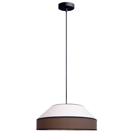 Lampadario a sospensione con filo MANISO 1xE27/60W/230V diametro 45 cm bianco/marrone