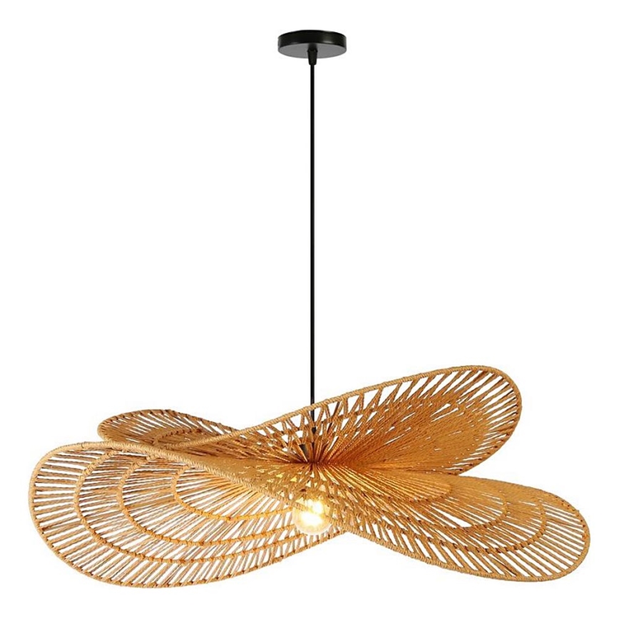 Lampadario a sospensione con filo MARIPOSA 1xE27/40W/230V diametro 80 cm iuta