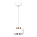Lampadario a sospensione con filo MARTI 1xE27/15W/230V bianco/oro