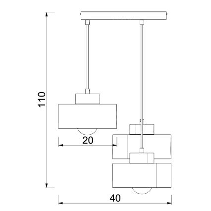 Lampadario a sospensione con filo MARTI 3xE27/15W/230V bianco/cromo lucido
