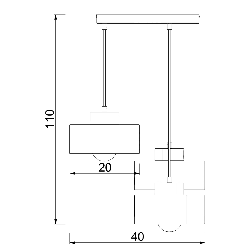 Lampadario a sospensione con filo MARTI 3xE27/15W/230V bianco/cromo lucido