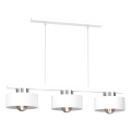 Lampadario a sospensione con filo MARTI 3xE27/15W/230V bianco/cromo lucido