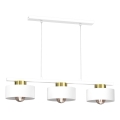 Lampadario a sospensione con filo MARTI 3xE27/15W/230V bianco/oro