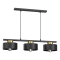 Lampadario a sospensione con filo MARTI 3xE27/15W/230V nero/oro