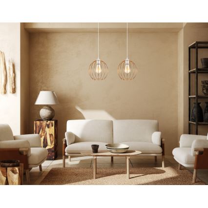 Lampadario a sospensione con filo MATT 2xE27/60W/230V bianco/rame
