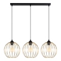 Lampadario a sospensione con filo MATT 3xE27/60W/230V nero/oro