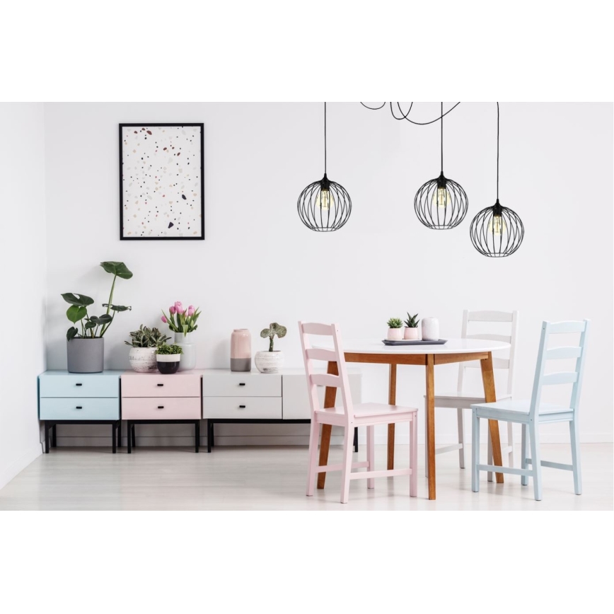 Lampadario a sospensione con filo MATT 3xE27/60W/230V ragno