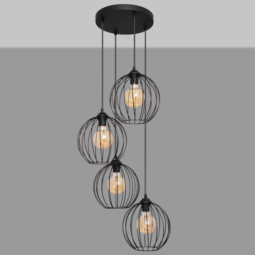 Lampadario a sospensione con filo MERCURE 4xE27/15W/230V