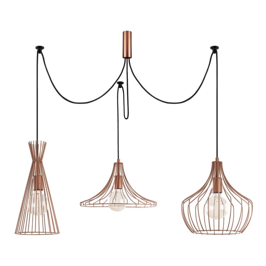 Lampadario a sospensione con filo MEZOPOTAMYA 3xE27/40W/230V ragno