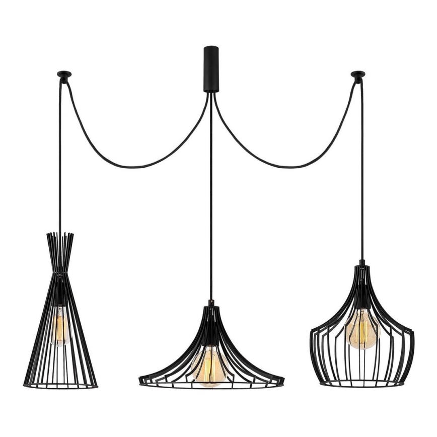 Lampadario a sospensione con filo MEZOPOTAMYA 3xE27/40W/230V ragno
