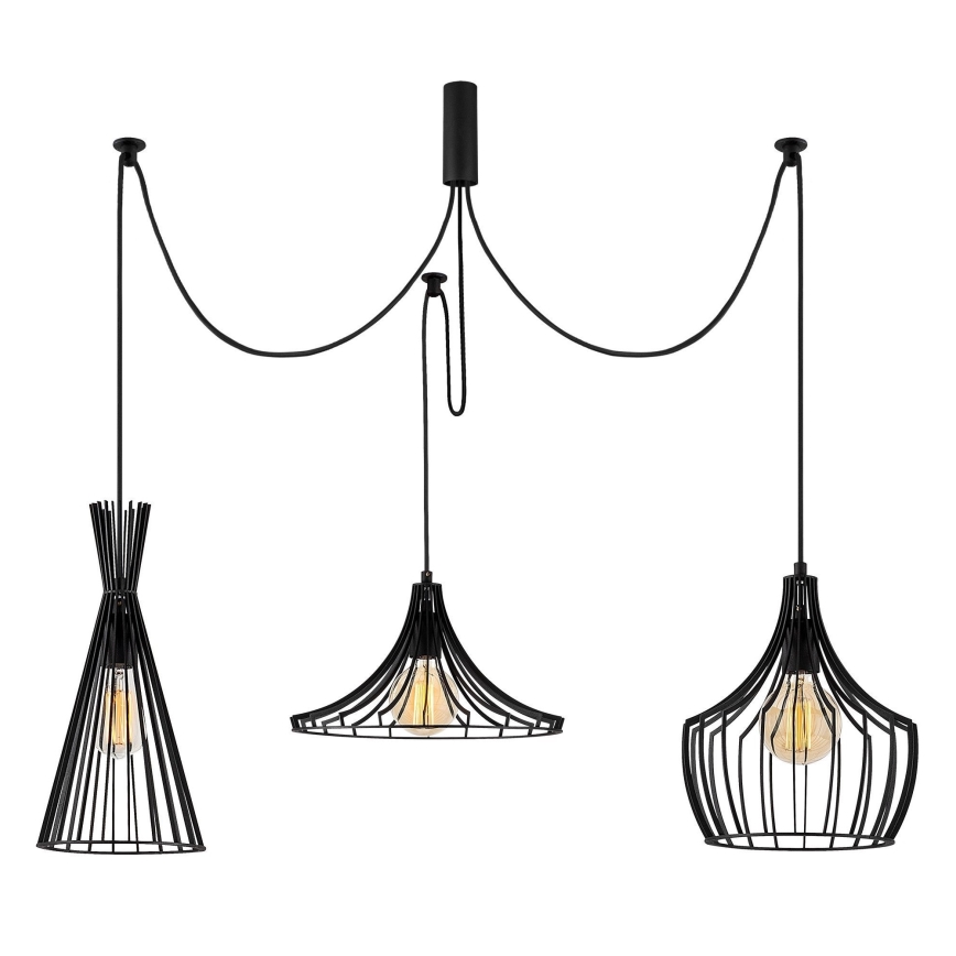 Lampadario a sospensione con filo MEZOPOTAMYA 3xE27/40W/230V ragno
