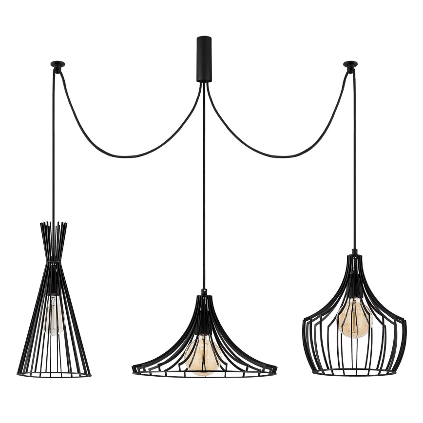 Lampadario a sospensione con filo MEZOPOTAMYA 3xE27/40W/230V ragno