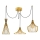 Lampadario a sospensione con filo MEZOPOTAMYA 3xE27/40W/230V ragno oro