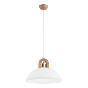 Lampadario a sospensione con filo MIGOT 1xE27/15W/230V beige/cromo lucido