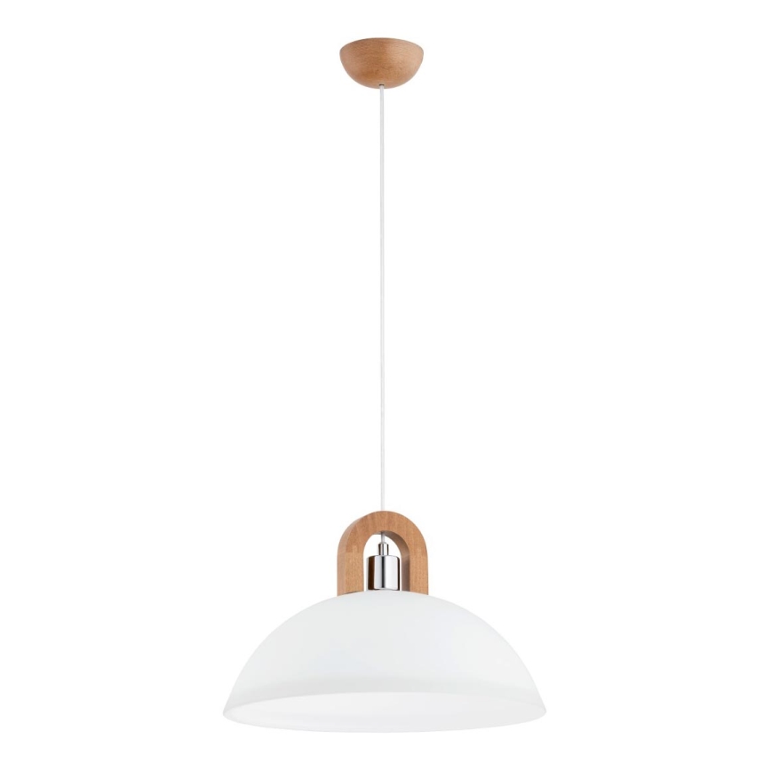 Lampadario a sospensione con filo MIGOT 1xE27/15W/230V beige/cromo lucido