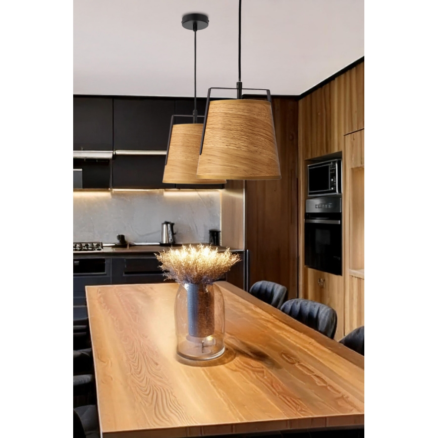 Lampadario a sospensione con filo MILBURY 1xE27/40W/230V marrone