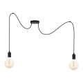 Lampadario a sospensione con filo MIROS 2xE27/60W/230V ragno nero