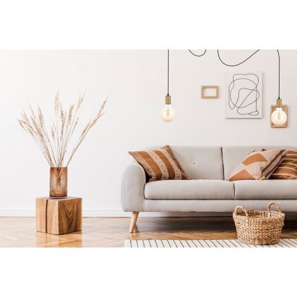 Lampadario a sospensione con filo MIROS 2xE27/60W/230V ragno nero/oro