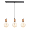 Lampadario a sospensione con filo MIROS 3xE27/60W/230V nero/rame