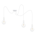 Lampadario a sospensione con filo MIROS 3xE27/60W/230V ragno bianco