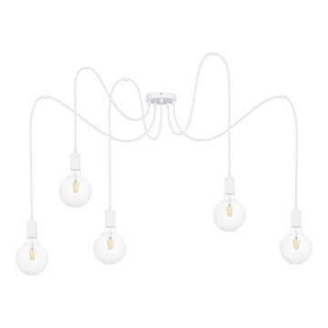Lampadario a sospensione con filo MIROS 5xE27/60W/230V ragno bianco