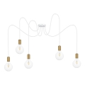 Lampadario a sospensione con filo MIROS 5xE27/60W/230V ragno bianco/oro