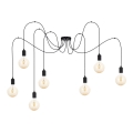 Lampadario a sospensione con filo MIROS 7xE27/60W/230V ragno nero