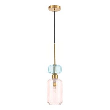 Lampadario a sospensione con filo MOLLY 1xE14/40W/230V diametro 12 cm oro/rosa/blu