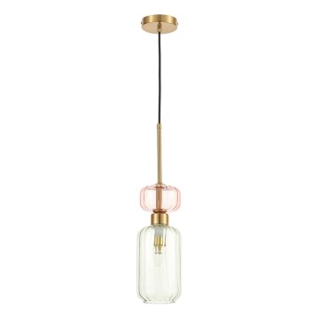 Lampadario a sospensione con filo MOLLY 1xE14/40W/230V diametro 12 cm oro/verde/rosa