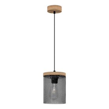 Lampadario a sospensione con filo MONSUN 1xE27/60W/230V pino