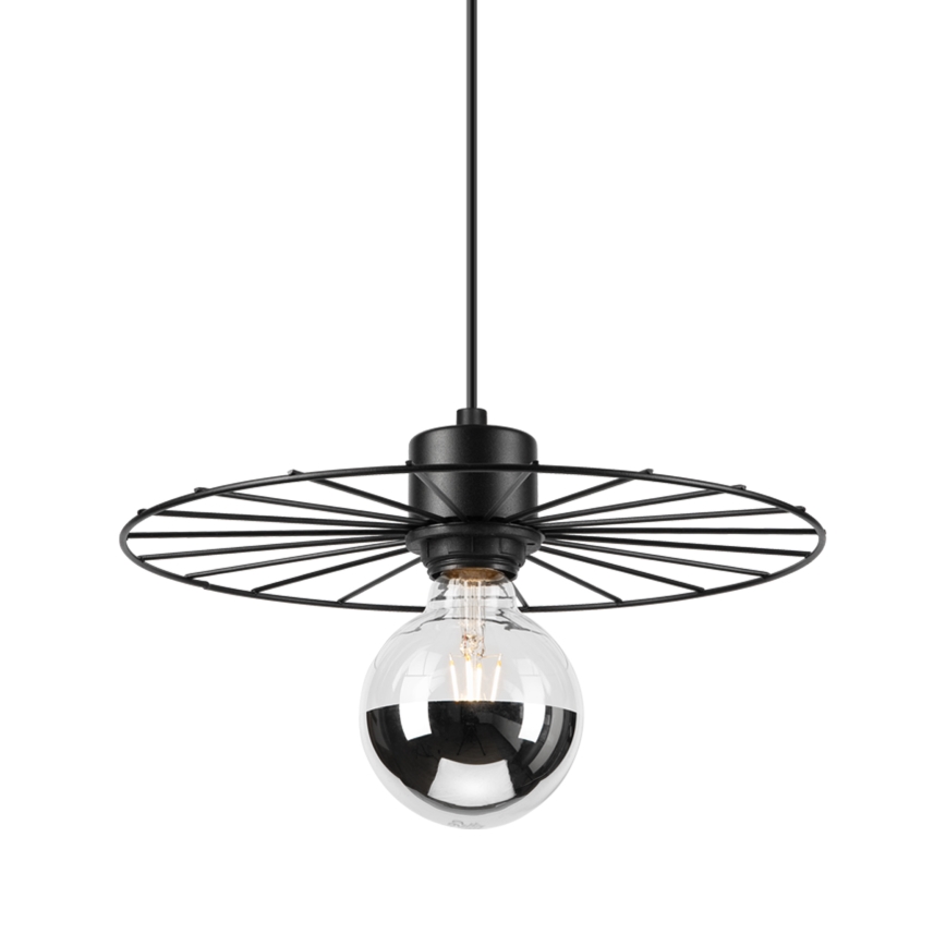 Lampadario a sospensione con filo MONTANA 1xE27/15W/230V diametro 30 cm nero