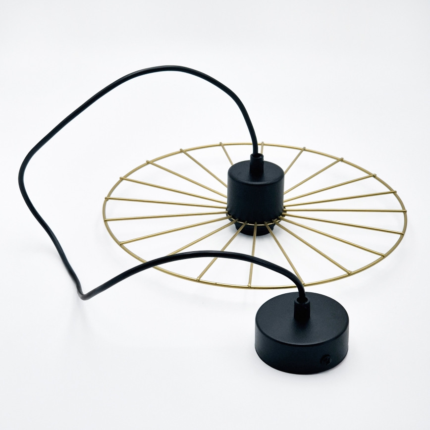 Lampadario a sospensione con filo MONTANA 1xE27/15W/230V diametro 30 cm oro/nero