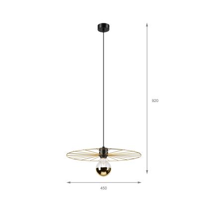 Lampadario a sospensione con filo MONTANA 1xE27/15W/230V diametro 45 cm oro/nero