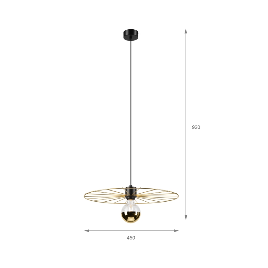 Lampadario a sospensione con filo MONTANA 1xE27/15W/230V diametro 45 cm oro/nero