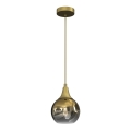 Lampadario a sospensione con filo MONTE 1xE27/60W/230V diametro 15 cm oro