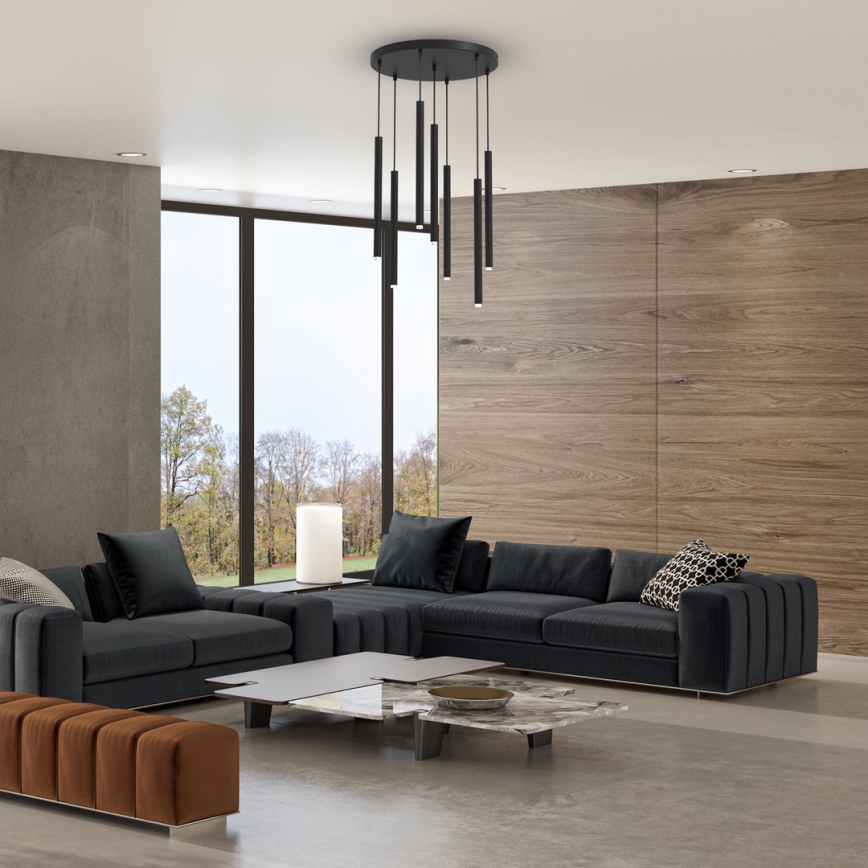 Lampadario a sospensione con filo MONZA 7xG9/8W/230V nero
