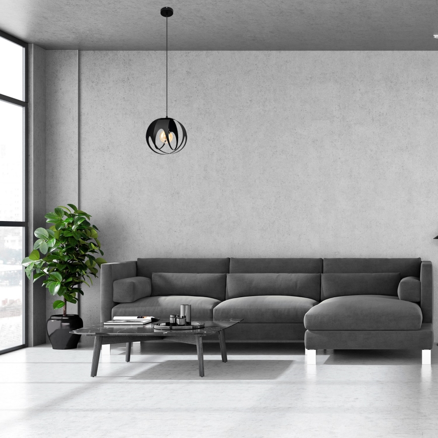 Lampadario a sospensione con filo MOONLIGHT 1xE27/15W/230V nero