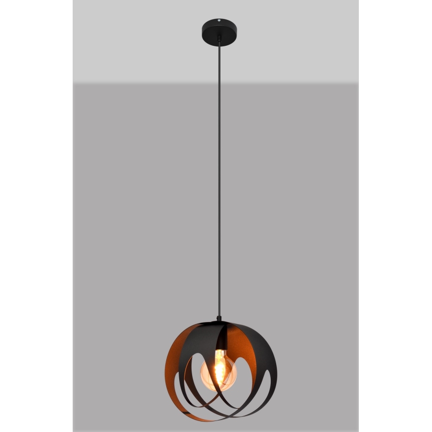 Lampadario a sospensione con filo MOONLIGHT 1xE27/15W/230V nero