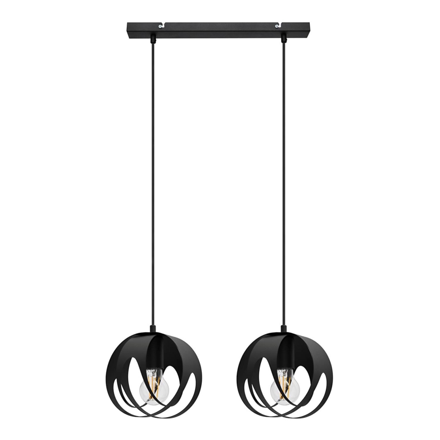 Lampadario a sospensione con filo MOONLIGHT 2xE27/15W/230V nero