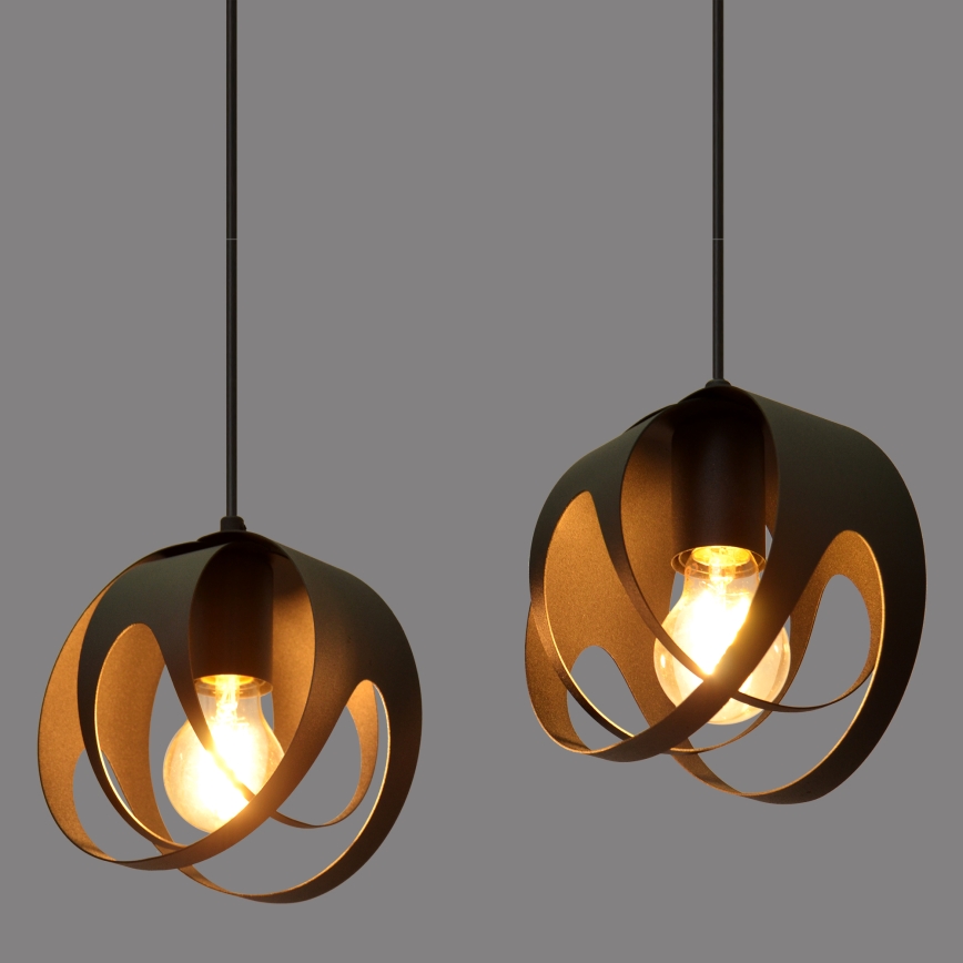 Lampadario a sospensione con filo MOONLIGHT 2xE27/15W/230V nero