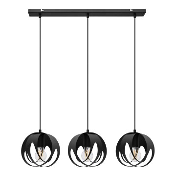 Lampadario a sospensione con filo MOONLIGHT 3xE27/15W/230V nero