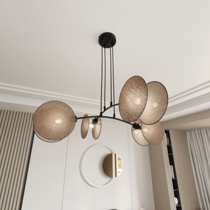 Lampadario a sospensione con filo MOTIF 4xE14/10W/230V beige