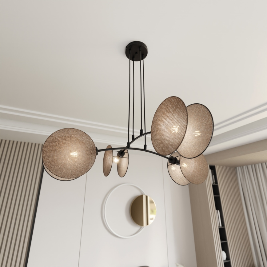 Lampadario a sospensione con filo MOTIF 4xE14/10W/230V beige