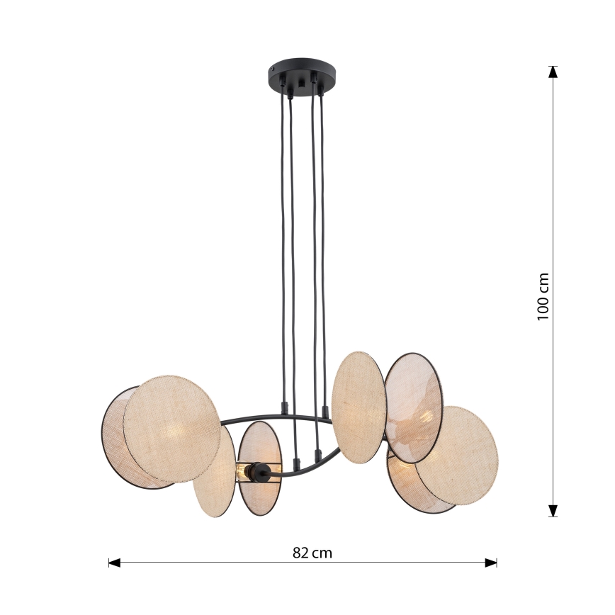 Lampadario a sospensione con filo MOTIF 4xE14/10W/230V beige