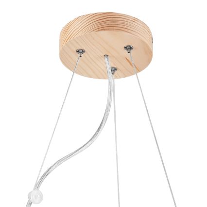 Lampadario a sospensione con filo NATURAL 3xE27/60W/230V ø 47 cm pino - FSC certificato