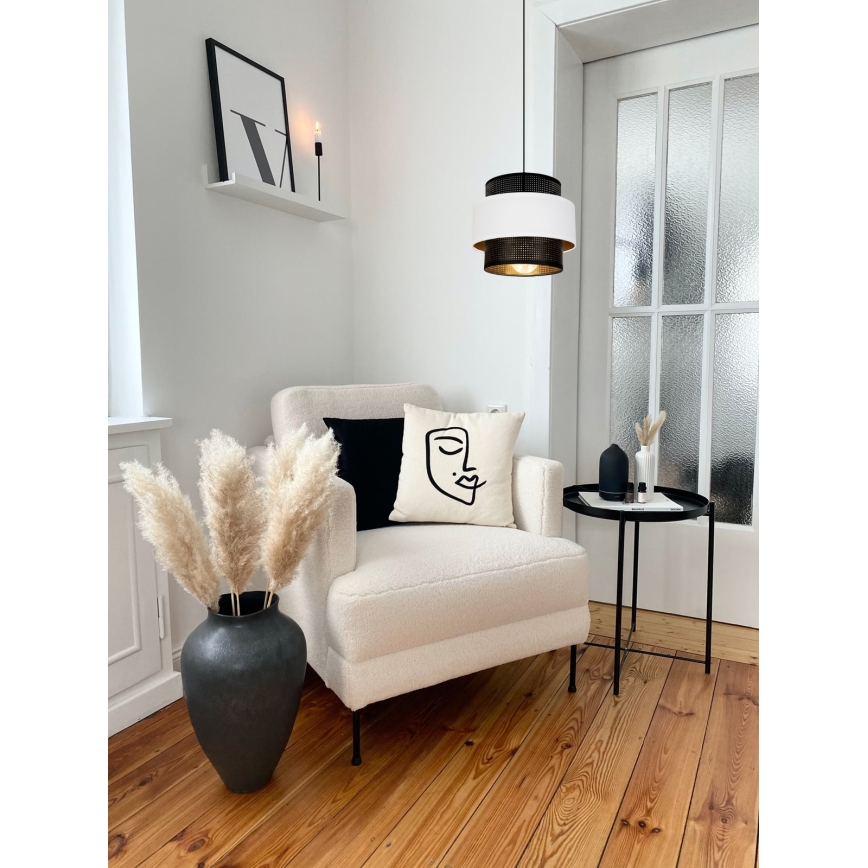 Lampadario a sospensione con filo NESS 1xE27/60W/230V nero/bianco